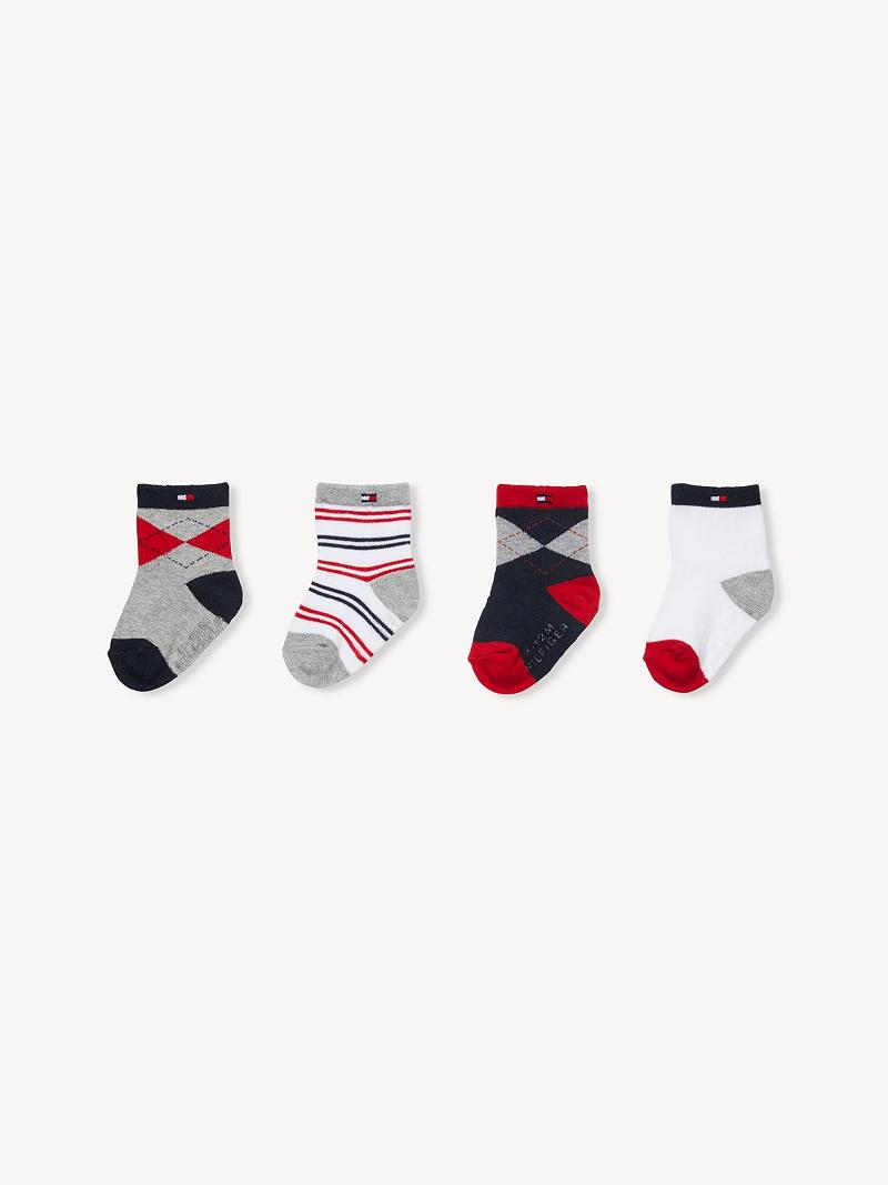 Fiú Tommy Hilfiger Babies\' 4PK Zokni Fehér | HU 2369WNB